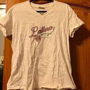 NWT Latina Punta Cana bedazzled V-neck t-shirt size XL but seems to run small